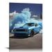 Nawypu Blue Car Challenger SRT Hellcat Poster Signed Limited Posters Music Album Cover Poster Decor Canvas Wall Art For Living Room Decor For Bedroom Posters For Classroom Girls Room Poster