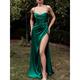 Women's Prom Dress Party Dress Corset Dress Satin Long Dress Maxi Dress Black Red Green Sleeveless Pure Color Backless Summer Spring Fall Spaghetti Strap Fashion Wedding Guest Vacation 2023