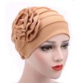 Women's Hats Spring Summer Plain Color Floral Beanie Hat Muslim Stretch Turban Hat Cap Hair Loss Headwear Hijab Cap