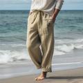 Faith Printed Men's Cotton Pants Vintage Trousers Outdoor Daily Wear Streetwear Cotton White Green Khaki S M L Mid Waist Elasticity Pants