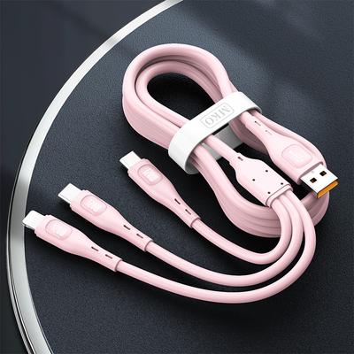 3 In 1 Design For Mac 120W USB C Multi Fast Charging Cable 3in1 Multiple Phone Charger Cable USB C Multi Cable With Type C/Micro USB/IP For Samsung S23 S22 S21 For IPhone 14 13 12 11 X XS 8 7 Pad