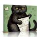 COMIO Funny Bathroom Decorative Signs Cat S Signs Artwork Vintage Design Tin Wall Art Print Poster - Thick Tinplate Wall Decoration Signs