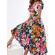 Women's Long Dress Maxi Dress Summer Dress Print Dress Graphic Floral Modern Casual Daily Holiday Vacation Pocket Print Short Sleeve Crew Neck Dress Slim Pink Dark Pink Navy Blue Summer Spring XS S M