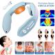 EMS Neck Acupoints Lymphvity Massage Device, USB Lymphatic Drainage Machine, EMS Neck Acupoints Massager Device, Electric Pulse Neck Massage for Pain Relief, Intelligent Neck Massage