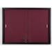 X 36 Fabric Tack Board With Locking Sliding Glass Door 4 X 3 Wall-Mounted Enclosed Bulletin Board For Indoor Use - Black Aluminum Frame With Maroon Fabric