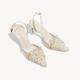 Women's Heels Wedding Shoes Sexy Shoes Wedding Party Wedding Heels Imitation Pearl Stiletto Pointed Toe Elegant Fashion Lace Buckle White 7 CM White 9 CM