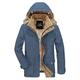 Men's Winter Coat Fleece Jacket Warm Thicken Outdoor Daily Wear Solid Color Outerwear Clothing Apparel Blue Green khaki