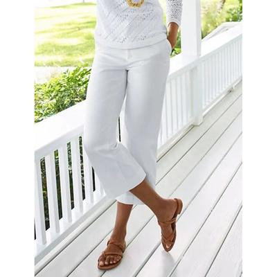 Women's Cotton Linen Pants Chinos Capri shorts Fashion Calf-Length Plain Side Pockets Baggy Comfort Inelastic Casual Daily Black White Red Blue Regular Fit