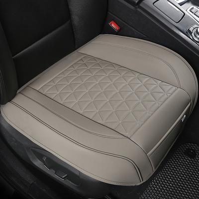 StarFire High End Luxury PU Leather Car Seat Cover Protector for Front Seat Bottom Compatible with 90% Vehicles Sedan SUV Truck Mini Van Car Seat Cushion Black Gray Beige 1 Pack