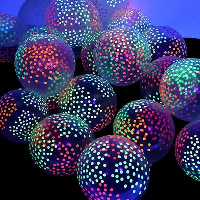 10pcs Glow in the Dark Balloon 12inch 30cm Carnival Party Decoration Transparent Fluorescent Wave Dot Candy Color Dot Wedding Party Decoration