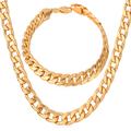 Chain Bracelet Chain Necklace For Men's Women's Party Gift Daily Rose Gold Platinum Plated Gold Plated Cuban Gold Silver Rose Gold