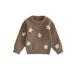FEORJGP Toddler Infant Newborn Baby Girls Sweaters Autumn Winter Knit Pullover Long Sleeve Jumper Crewneck Daisy Print Knitwear Chunky Cable Tops
