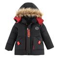 Winter Clearance Deals! Zpanxa Baby Boy Girl Winter Clothes Toddler Cute Fashion Solid Color Winter Hoodie Keep Warm Cotton Clothes Thick Coat Black 4-5 Years
