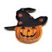 1 4 or 20 Pieces: Jack O Lantern Pumpkin in Witch Hat - Double Sided