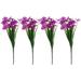 Simulated Flower 1 Set 4Pcs Simulated Violet Flowers Flower Arrangement Decors Fake Flowers