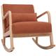 Rocking chair scandinave en tissu effet velours terre brûlée et bois clair massif derry - Terra