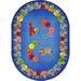 Circus Elephant Parade 10 9 x 13 2 Oval area rug in color Multi