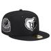 Men's New Era Black Memphis Grizzlies Active Satin Visor 59FIFTY Fitted Hat