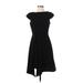 Harper Rose Casual Dress - Mini Crew Neck Short sleeves: Black Print Dresses - Women's Size 6 Petite