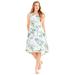 Plus Size Women's A-Line Linen Blend High-Low Dress by Catherines in Ivory Tropical (Size 2XWP)