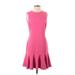 Polo by Ralph Lauren Casual Dress - A-Line Crew Neck Sleeveless: Pink Print Dresses - Women's Size 4