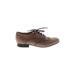 L.L.Bean Signature Flats: Oxfords Chunky Heel Boho Chic Brown Solid Shoes - Women's Size 6 1/2 - Round Toe