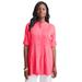 Plus Size Women's Pintuck Button Front Blouse by Jessica London in Vibrant Watermelon (Size 24 W)