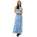 Plus Size Women's Tiered Maxi Dress by ellos in Dream Blue White Floral (Size 10/12)