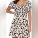 American Eagle Outfitters Dresses | American Eagle Floral Puff Sleeve Mini Dress - Size Medium Petite | Color: Black/Pink | Size: Mp