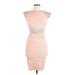 Bebe Casual Dress - Bodycon: Pink Jacquard Dresses - Women's Size Large