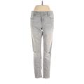 Old Navy Jeggings - Mid/Reg Rise Skinny Leg Trashed: Gray Bottoms - Women's Size 4 - Distressed Wash