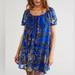 Free People Dresses | Nwot Free People Beautiful Blooms Mini Dress | Color: Blue/Green | Size: S