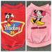 Disney Dog | 2 Disney Pet Apparel For Dogs Mickey & Minnie Mouse Dog Shirts Size Small | Color: Pink/Red | Size: Os