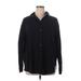 H&M Long Sleeve Button Down Shirt: Black Color Block Tops - Women's Size X-Large