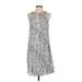 Three Dots Casual Dress - Midi: Silver Marled Dresses - Women's Size Small