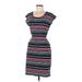 T by Talbots Casual Dress - Sheath: Black Stripes Dresses - Women's Size Medium