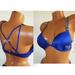 Victoria's Secret Swim | 36dd Victoria Secret Swim Bombshell Shine Strap Add-2-Cup Push Up Bikini Top Blu | Color: Blue/Silver | Size: 36dd