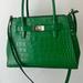 Kate Spade Bags | Kate Spade Green Croc Embossed Satchel | Color: Green | Size: Os