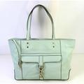 Rebecca Minkoff Bags | Large Rebecca Minkoff Baby Green Genuine Leather Tote Shoulder Bag Handbag Purse | Color: Gray/Green | Size: Os