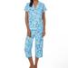 Ralph Lauren Intimates & Sleepwear | Lauren Ralph Lauren Blue Green Paisley Knit Notch Collar Capri Pajama Set | Color: Blue/Green | Size: M