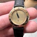 Gucci Accessories | Gucci 3000l Gold Watch Womens Quartz Black Leather | Color: Black/Gold | Size: Os