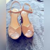 Nine West Shoes | Nine West Tan Mary Jane Wedge Heels (Dress Up Or Down) Womens Sz 10.5 | Color: Cream/Tan | Size: 10.5