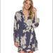 Free People Dresses | Free People Shake It Floral Tunic Dress Size L | Color: Blue/White | Size: L