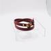 Coach Jewelry | Coach Signature C Buckle Double Wrap Burgundy Leather Bracelet Nwot | Color: Brown/Gold | Size: Os