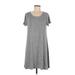 Old Navy Casual Dress - Mini Scoop Neck Short sleeves: Gray Print Dresses - Women's Size Medium