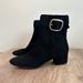 Coach Shoes | Coach Cassandra Black Suede Bootie With Buckle Us 9 / 39.5 | Color: Black | Size: 9