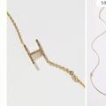 Anthropologie Jewelry | Anthropologie Delicate Monogram Necklace Letter H New Gold Chain Adjustable | Color: Gold | Size: Os