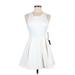 Lulus Casual Dress - A-Line Crew Neck Sleeveless: White Solid Dresses - Women's Size Medium