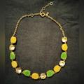 J. Crew Jewelry | Big Jewel Necklace J.Crew Green & Yellow Citrus Bling Chunky Gumdrop Stones | Color: Green/Yellow | Size: 21 Inch