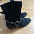 Free People Shoes | Free People Suede And Leather Motorcycle Boots. | Color: Black | Size: 7